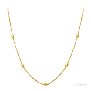 Collar de espiga con bola dorada acero inoxidable 45CM