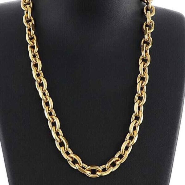 Collar acero eslabones biselados
