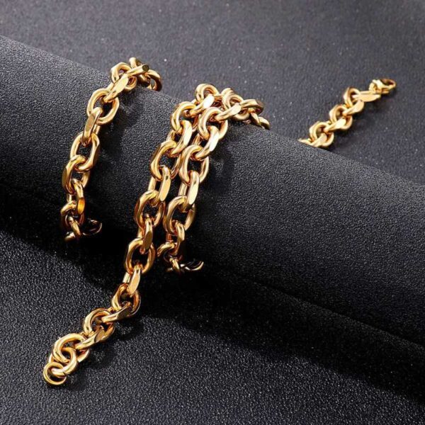 Collar acero eslabones biselados