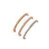 Juego de 3 pulseras de cuentas de metal con baño de oro tricolor de 14 k