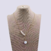 Set Collar Acero Inoxidable Colgante Perla Plana y 5 redondas