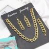 Set 3 Doble Argolla Enchapado en Oro 14