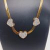 Collar Serpiente gargantilla acero inoxidable 3 corazones