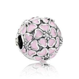 Charm Bola Flores Rosadas