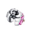 Flor de Pensamiento Estilo Pandora Charm Plata 925