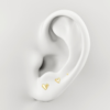 Set 3 Aritos Corazon - sensacional3 ear stacks heart Enchapado en Oro 18k