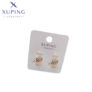 Aritos Xuping Calidad Oro Enchapado 24k Huggies Rose Gold espléndido con Circones