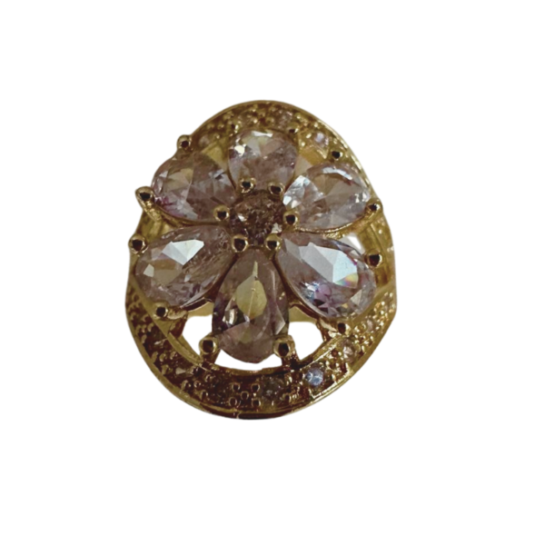 Anillo Vintage Flor Circonias Inolvidable Enchapado 14k