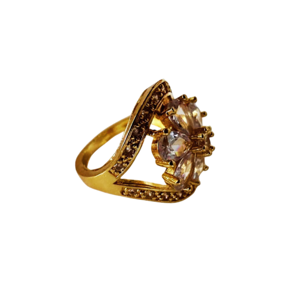 Anillo Vintage Flor Circonias Inolvidable Enchapado 14k