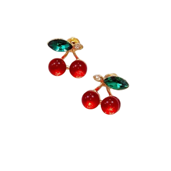 Aretes Cereza Enchapado en Oro 14k extraordinario