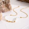 Chile collar de perlas de acero inoxidable con enchapado en oro de 18k irresistible