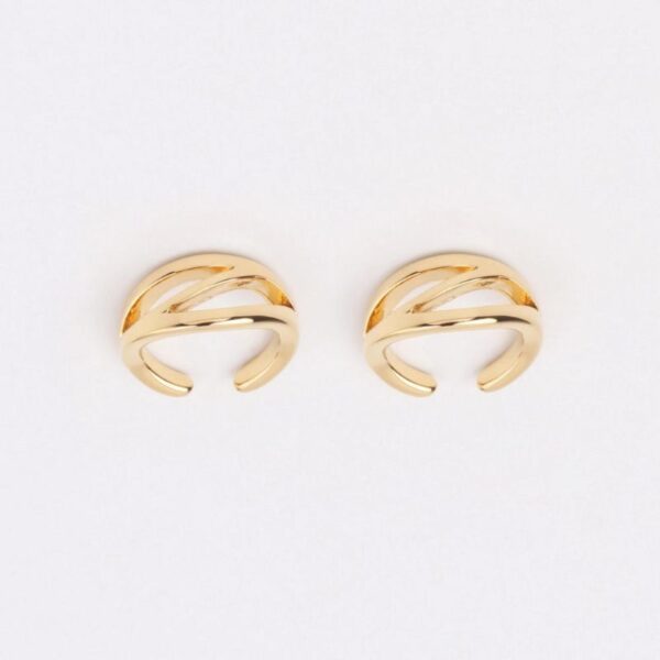 Pendientes ear cuff Acero Inoxidable 316L cruzado (par) novedoso