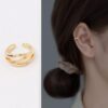 Pendientes ear cuff Acero Inoxidable 316L cruzado (par) novedoso