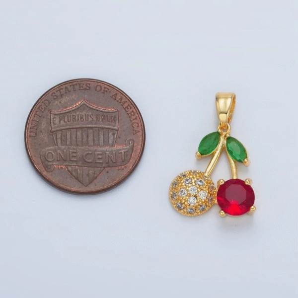 Dije Cereza Enchapado en Oro 14k Nuevo