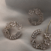 Set Fiesta esplendido Circulo Abierto Enchapado 14k Dorado y Plateado