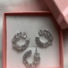 Set Fiesta esplendido Circulo Abierto Enchapado 14k Dorado y Plateado