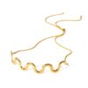 Choker de moda ondulada acero inoxidable con enchapado de oro de 18k sensacional