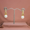 Argollas Doble Uso Perla Impecable y Circones Enchapado 14k