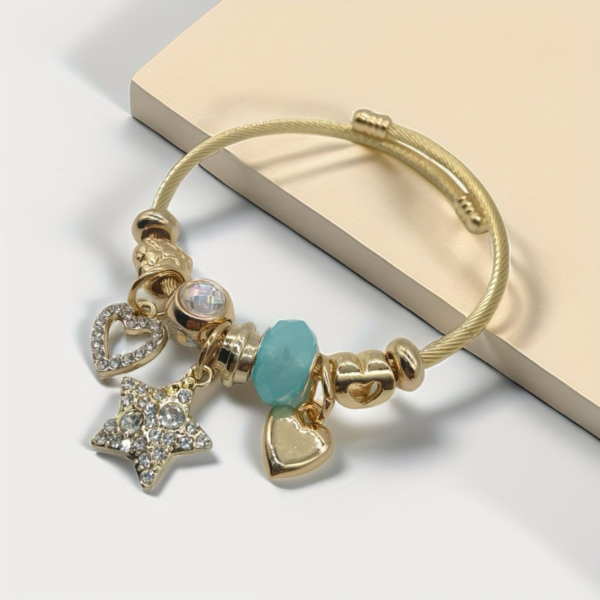Pulsera Armonia Espectacular Acero Inoxidable L316 con Charms Laminado