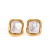 Pendientes Perlas Forma Irregular Cuadrada Acero Inoxidable Enchapado Oro de 18K cautivador