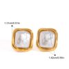 Pendientes Perlas Forma Irregular Cuadrada Acero Inoxidable Enchapado Oro de 18K cautivador