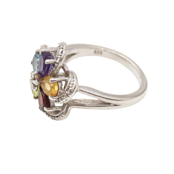 Anillo Elegante Mujer Enchapado Platino Colorido Clasico Novedoso
