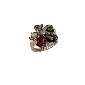 Anillo Elegante Mujer Enchapado Platino Colorido Clasico Novedoso