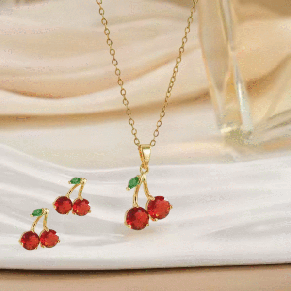 Set de Cereza Enchapado en Oro 14k creativo