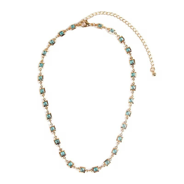 Collar y Pulsera Acero Inoxidable Mini Cuadros Cristal Impecable 2025