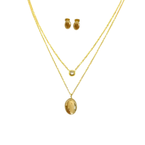 Cadena Minimalista Doble Set Aritos Acero 316L irresistible