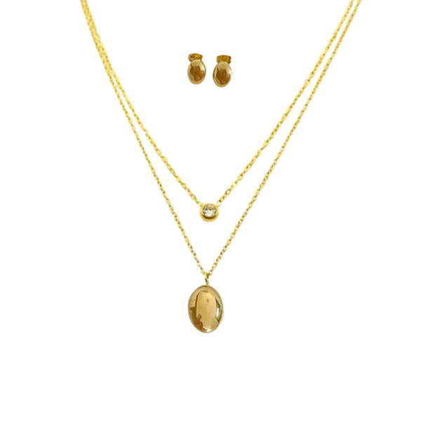 Cadena Minimalista Doble Set Aritos Acero 316L irresistible