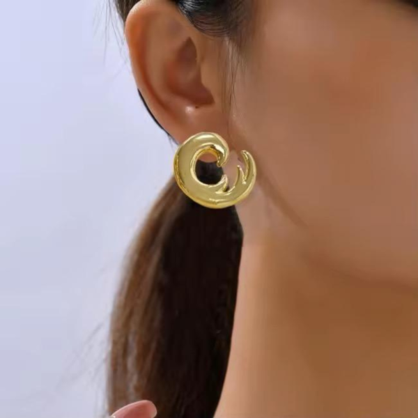 Aretes Verano 2025 ola vibrante Acero Inoxidable