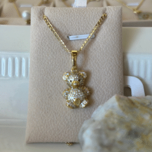Cadena de Oro laminado de 14k con dije Teddy Bear suntuoso