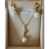 Xuping Perla Colgante Set laminado en oro de 18k impecable